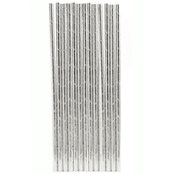5ct Kikkerland Paper Straws in Silver 144pk