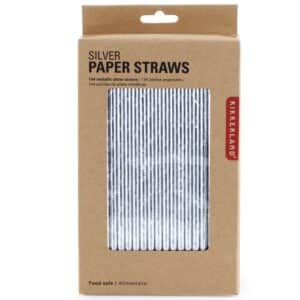 5ct Kikkerland Paper Straws in Silver 144pk