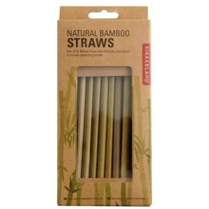 5ct Kikkerland Natural Bamboo Reusable Straws 8pk