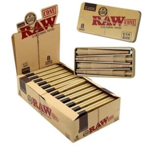 Raw Classic Cones 1 1/4 with Tin Container 12pk