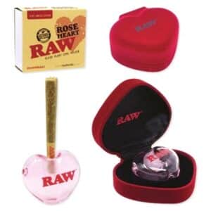 Raw Glass Rose Heart Cone Holder