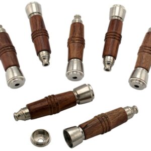10ct 3" Straight Shooter Wood Metal Pipe Chillum
