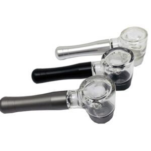 Chromium Crusher Glass Bowl CNC Flat Base Hand Pipe