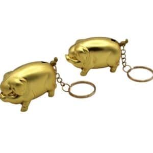 Novelty Lighters - Golden Pig Keychain