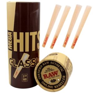 Mega Hits RAW Classic Mini Bulk Cones – 1 1/4 Size 50pk