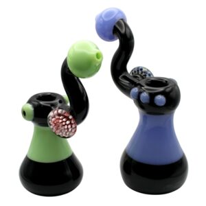 2ct 7" Petal Puffer 2 Tone Bubbler Water Pipe