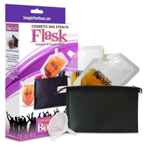 Cosmetic Bag with Two 4oz Soft Flasks and Funnel
