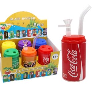 Glass Hookah Soda Water Pipe 6pk