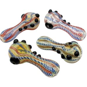 10ct 4" Fuming Marble Crochet Swirl Hand Pipe