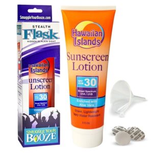 SPF 30 Sunscreen Stealth Flasks with Funnel