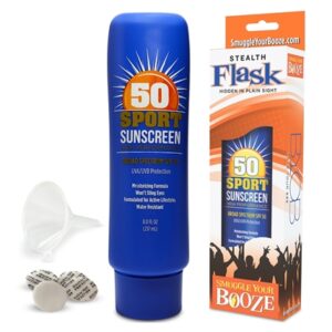 SPF 50 Sunscreen Stealth Flask with Funnel