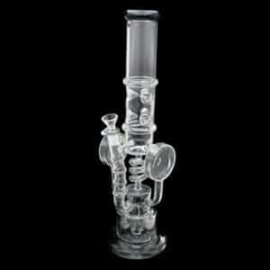 17" Dual Disc Sprinkler Perk Coil Recycler Water Pipe