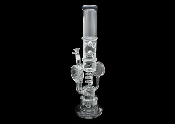 17" Dual Disc Sprinkler Perk Coil Recycler Water Pipe