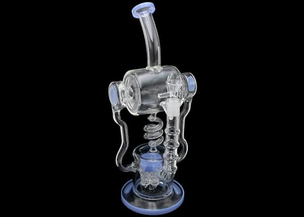 14" Dual Disc Tesla Coil Perk Curved Water Pipe