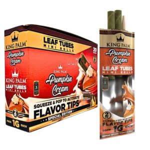 King Palm Leaf Tubes Mini Rolls – Pumpkin Cream 20pk
