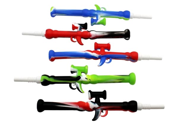 25ct 6" Mini Bazooka Silicone Nectar Collector with Ceramic Tip