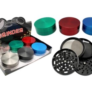 100mm Zinc Herb Grinders Assortment 6pk