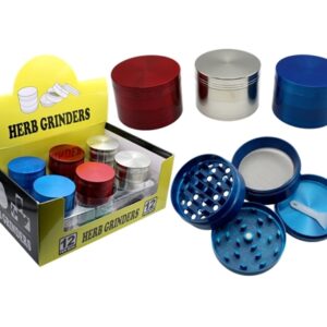 50mm Zinc Herb Grinders Assortment 12pk
