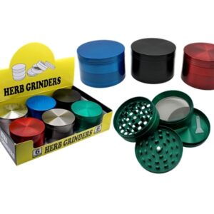 63mm Zinc Herb Grinders Assortment 6pk