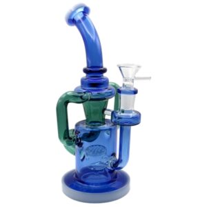 9" Triple Tube Honeycomb Perk Curved Recycler Water Pipe