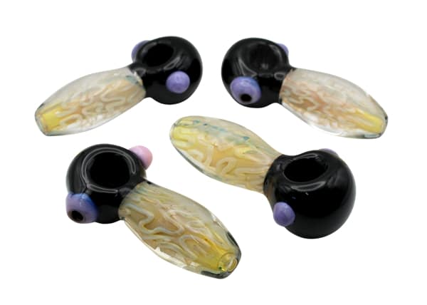 4ct 4" Dual Tone Fuming Swirl Hand Pipe