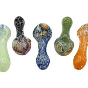 6ct 3" Flower Head Frit Color Hand Pipe
