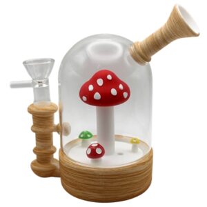 Mushroom Waterwheel Silicone Glass Water Pipe
